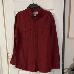 Duluth Trading Co. Burgundy Long Sleeve Shirt. Size M